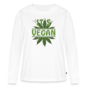 LE CHANVRE EST VÉGÉTALIEN - T-shirt manches longues Premium bio Femme - blanc - Devant - Julia (174cm)