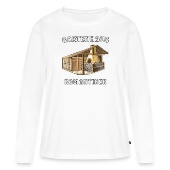 GARTENHAUS ROMANTIKER - Frauen Premium Bio Langarmshirt - Weiß - Vorne - Julia (174cm)