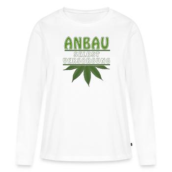 ANBAU SELBSTVERSORGUNG - Frauen Premium Bio Langarmshirt - Weiß - Vorne - Julia (174cm)