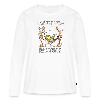 EN TANT QUE REFROIDISSEUR À CÉLIBATAIRE - T-shirt manches longues Premium bio Femme - blanc - Devant - Julia (174cm)