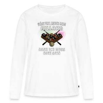 BILLARD - Frauen Premium Bio Langarmshirt - Weiß - Vorne - Julia (174cm)