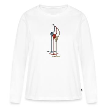 Anchor Lift T-Bar Lift Skiing Retro Winter Ski - Women's Premium Organic Long Sleeve Shirt - white - Front - Julia (174cm)