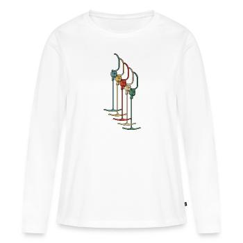 Anchor Lift T-Bar Lift Skiing Retro Winter Ski - Women's Premium Organic Long Sleeve Shirt - white - Front - Julia (174cm)