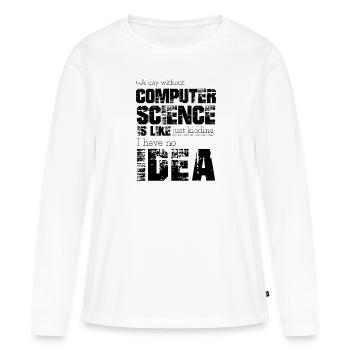 Informatique - T-shirt manches longues Premium bio Femme - blanc - Devant - Julia (174cm)