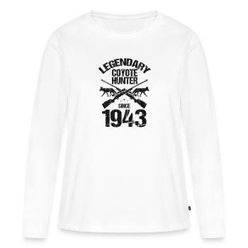 Conception de coyote pour les réacteurs de coyote - T-shirt manches longues Premium bio Femme - blanc - Devant - Julia (174cm)