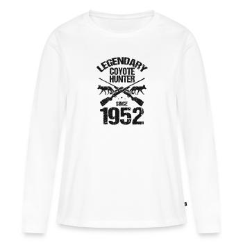 Conception de coyote pour les réacteurs de coyote - T-shirt manches longues Premium bio Femme - blanc - Devant - Julia (174cm)