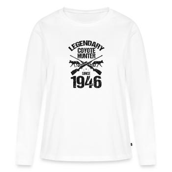 Conception de coyote pour les réacteurs de coyote - T-shirt manches longues Premium bio Femme - blanc - Devant - Julia (174cm)