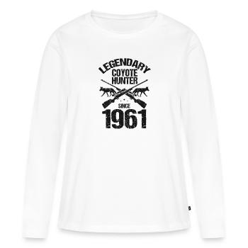 Conception de coyote pour les réacteurs de coyote - T-shirt manches longues Premium bio Femme - blanc - Devant - Julia (174cm)