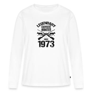 Conception de coyote pour les réacteurs de coyote - T-shirt manches longues Premium bio Femme - blanc - Devant - Julia (174cm)