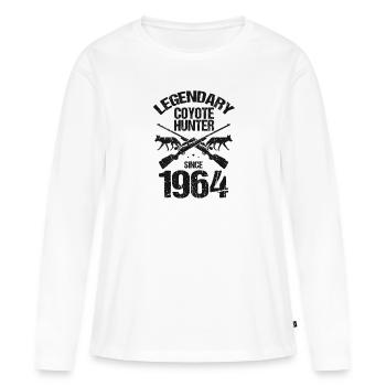 Conception de coyote pour les réacteurs de coyote - T-shirt manches longues Premium bio Femme - blanc - Devant - Julia (174cm)