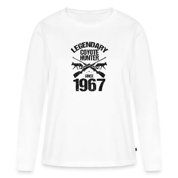 Conception de coyote pour les réacteurs de coyote - T-shirt manches longues Premium bio Femme - blanc - Devant - Julia (174cm)