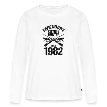 Conception de coyote pour les réacteurs de coyote - T-shirt manches longues Premium bio Femme - blanc - Devant - Julia (174cm)