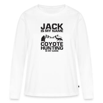 Conception de coyote pour les réacteurs de coyote - T-shirt manches longues Premium bio Femme - blanc - Devant - Julia (174cm)