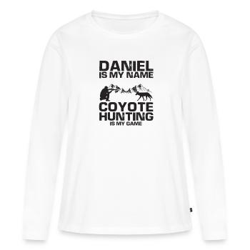 Conception de coyote pour les réacteurs de coyote - T-shirt manches longues Premium bio Femme - blanc - Devant - Julia (174cm)