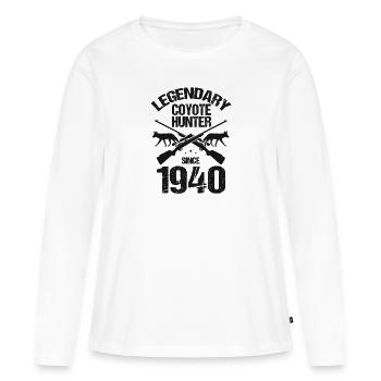 Conception de coyote pour les réacteurs de coyote - T-shirt manches longues Premium bio Femme - blanc - Devant - Julia (174cm)