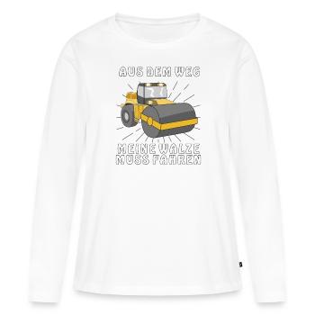 AUS DEM WEG MEINE WALZE MUSS FAHREN - Frauen Premium Bio Langarmshirt - Weiß - Vorne - Julia (174cm)