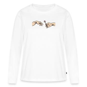 Équipe de fléchettes Association de fléchettes - T-shirt manches longues Premium bio Femme - blanc - Devant - Julia (174cm)