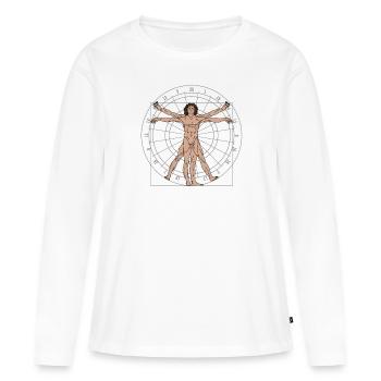 Équipe de fléchettes Association de fléchettes - T-shirt manches longues Premium bio Femme - blanc - Devant - Julia (174cm)