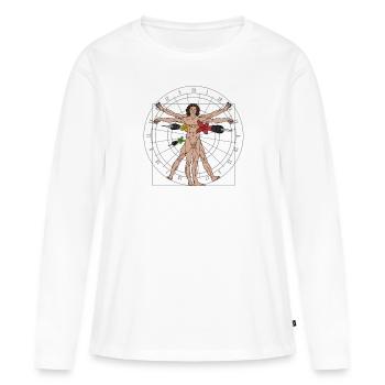 Équipe de fléchettes Association de fléchettes - T-shirt manches longues Premium bio Femme - blanc - Devant - Julia (174cm)