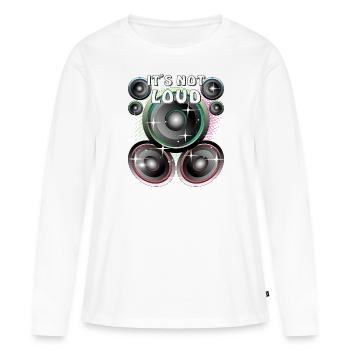 HAUT-PARLEUR CE N’EST PAS FORT - T-shirt manches longues Premium bio Femme - blanc - Devant - Julia (174cm)
