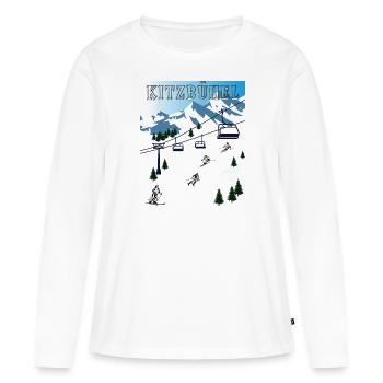 SKI KITZBÜHEL - T-shirt manches longues Premium bio Femme - blanc - Devant - Julia (174cm)