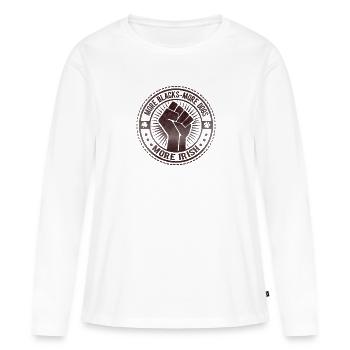 Plus de Noirs Plus de chiens Plus d’Irlandais - T-shirt manches longues Premium bio Femme - blanc - Devant - Julia (174cm)