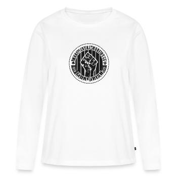 Plus de Noirs Plus de chiens Plus d’Irlandais - T-shirt manches longues Premium bio Femme - blanc - Devant - Julia (174cm)