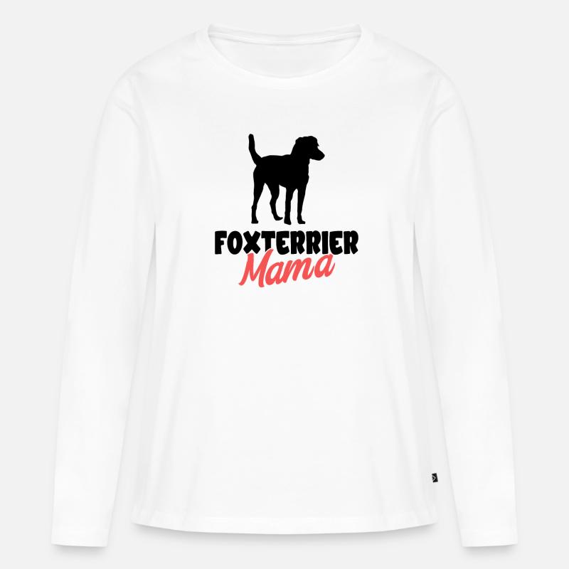 Foxterrier - Frauen Premium Bio Langarmshirt - Weiß
