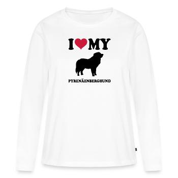 Bouvier des Pyrénées - T-shirt manches longues Premium bio Femme - blanc - Devant - Julia (174cm)