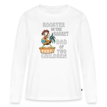 COQ DANS LE PANIER - T-shirt manches longues Premium bio Femme - blanc - Devant - Julia (174cm)