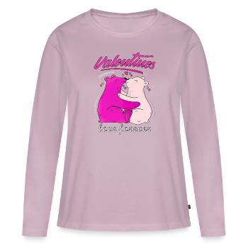 VALENTINES love forever - Frauen Premium Bio Langarmshirt - Altrosa - Vorne - Julia (174cm)
