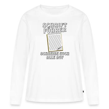 SCHRIFTFÜHRER - Frauen Premium Bio Langarmshirt - Weiß - Vorne - Julia (174cm)