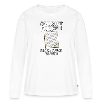 SCHRIFTFÜHRER - Frauen Premium Bio Langarmshirt - Weiß - Vorne - Julia (174cm)
