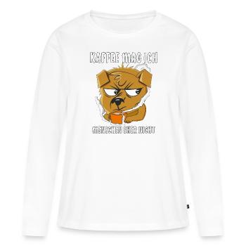 KAFFEE MAG ICH MENSCHEN EHER NICHT - Frauen Premium Bio Langarmshirt - Weiß - Vorne - Julia (174cm)