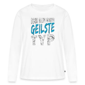 ICH BIN DER GEILSTE TYP - Frauen Premium Bio Langarmshirt - Weiß - Vorne - Julia (174cm)