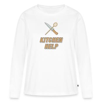 KITCHEN HELP - Women's Premium Organic Long Sleeve Shirt - white - Front - Julia (174cm)
