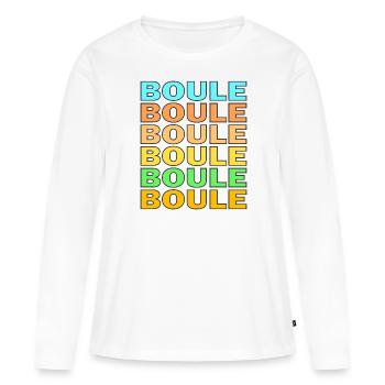 BOULES - T-shirt manches longues Premium bio Femme - blanc - Devant - Julia (174cm)