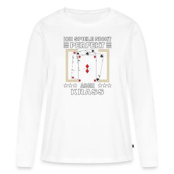 JE NE JOUE PAS PARFAIT MAIS GROSSIER - T-shirt manches longues Premium bio Femme - blanc - Devant - Julia (174cm)