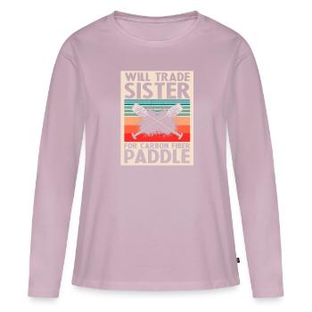 Course de bateaux chinois pour les entraîneurs de bateaux-dragons - T-shirt manches longues Premium bio Femme - rose poudré - Devant - Julia (174cm)