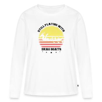 Drachenboot Trainer und Drachenboot - Frauen Premium Bio Langarmshirt - Weiß - Vorne - Julia (174cm)