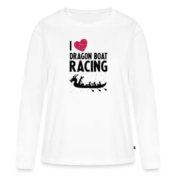 Drachenboot und Drachenboot Crew - Frauen Premium Bio Langarmshirt - Weiß - Vorne - Julia (174cm)