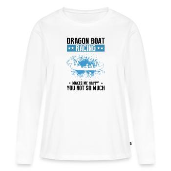 Drachenboot Trainer und Drachenboot - Frauen Premium Bio Langarmshirt - Weiß - Vorne - Julia (174cm)