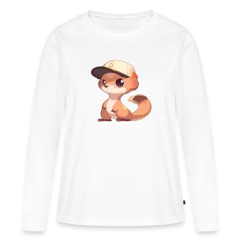 Mangouste - T-shirt manches longues Premium bio Femme - blanc - Devant - Julia (174cm)