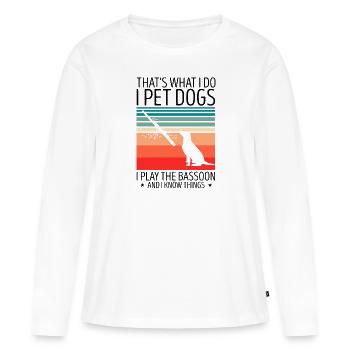 Instrument à vent en bois et instrument à vent basson - T-shirt manches longues Premium bio Femme - blanc - Devant - Julia (174cm)