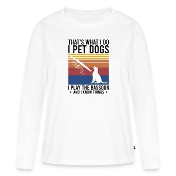Bassoon Wind Instrument Design for Bassoonist - Women's Premium Organic Long Sleeve Shirt - white - Front - Julia (174cm)