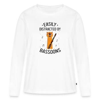 Instrument à vent en bois et instrument à vent basson - T-shirt manches longues Premium bio Femme - blanc - Devant - Julia (174cm)