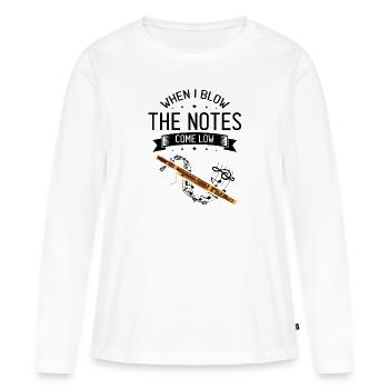 Instrument à vent en bois et instrument à vent basson - T-shirt manches longues Premium bio Femme - blanc - Devant - Julia (174cm)