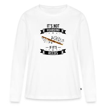Instrument à vent en bois et instrument à vent basson - T-shirt manches longues Premium bio Femme - blanc - Devant - Julia (174cm)