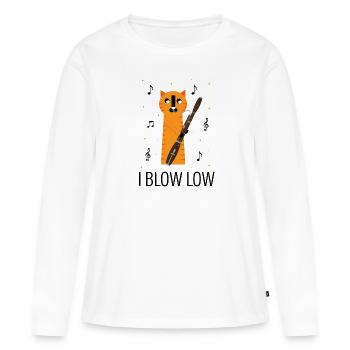 Instrument à vent en bois et instrument à vent basson - T-shirt manches longues Premium bio Femme - blanc - Devant - Julia (174cm)