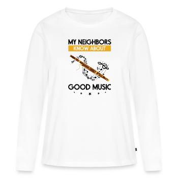 Instrument à vent et basson Instrument à vent - T-shirt manches longues Premium bio Femme - blanc - Devant - Julia (174cm)